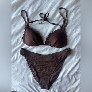 Abercrombie & fitch brown shimmer bikini